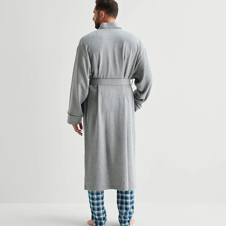 Stafford Waffle One Size Mens Waffle Long Sleeve Long Length Robe
