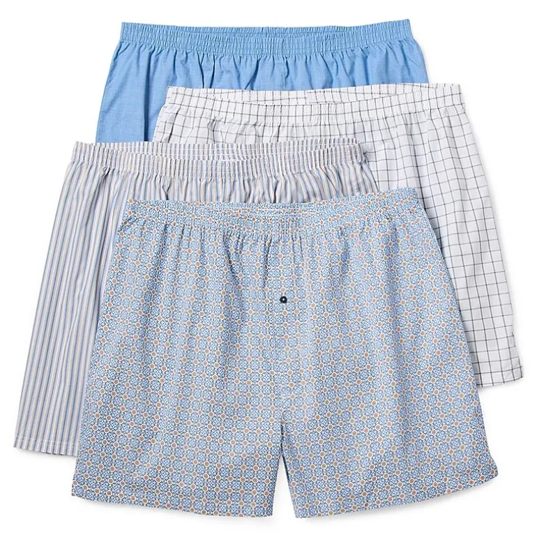 Stafford Woven Mens Big and Tall 4 Pack Boxers 302600