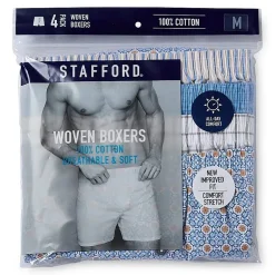 Stafford Woven Mens 4 Pack Boxers 305919