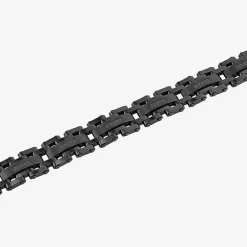 Stainless Steel 1/7 CT. T.W. Natural White Diamond 8 1/2 Inch Solid Link Link Bracelet