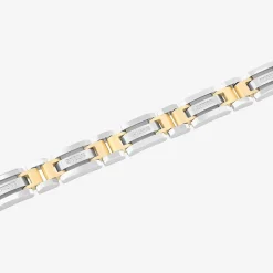 Stainless Steel 1/7 CT. T.W. Natural White Diamond 8 1/2 Inch Solid Link Chain Bracelet