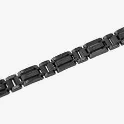 Stainless Steel 1/7 CT. T.W. Natural White Diamond 8 1/2 Inch Solid Link Chain Bracelet