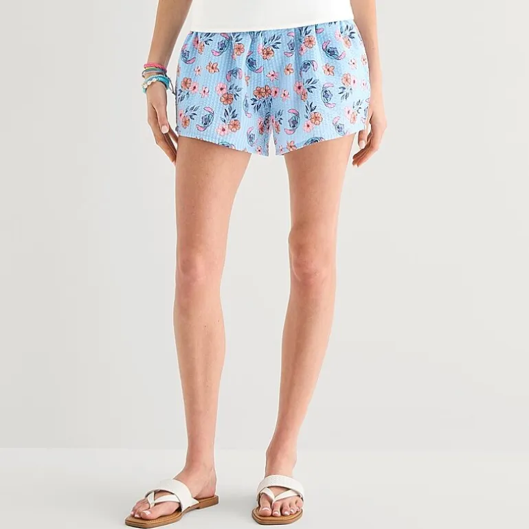 Stitch Boxer Short Womens Mid Rise Juniors Pull-On Short