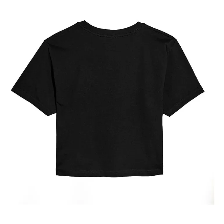 Stitch Holly Cropped Tee Womens Juniors Crew Neck Short Sleeve Regular Fit Lilo & Stitch Graphic T-Shirt