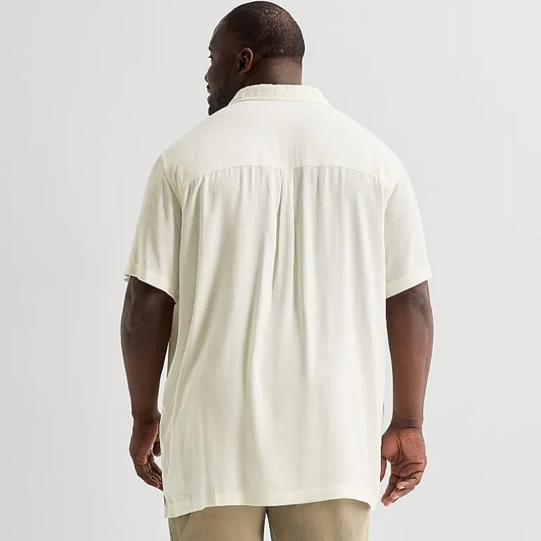 St. John's Bay Button-Down Mens Short Sleeve Big and Tall Camp Shirt