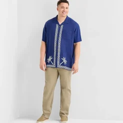 St. John's Bay Button-Down Mens Short Sleeve Big and Tall Camp Shirt