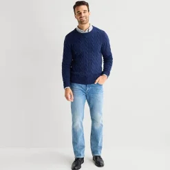 St. John's Bay Cable Mens Crew Neck Long Sleeve Pullover Sweater