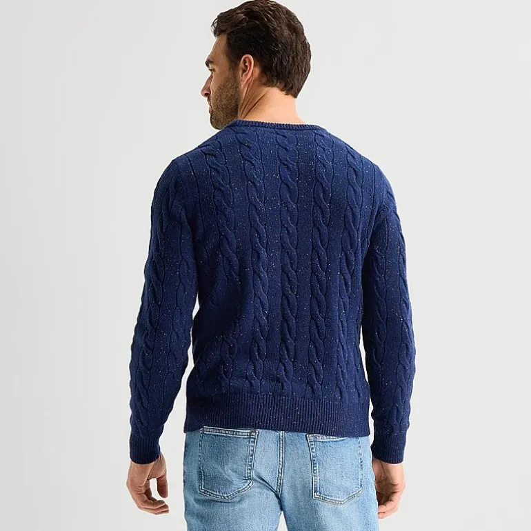 St. John's Bay Cable Mens Crew Neck Long Sleeve Pullover Sweater