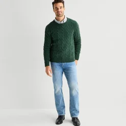 St. John's Bay Cable Mens Crew Neck Long Sleeve Pullover Sweater