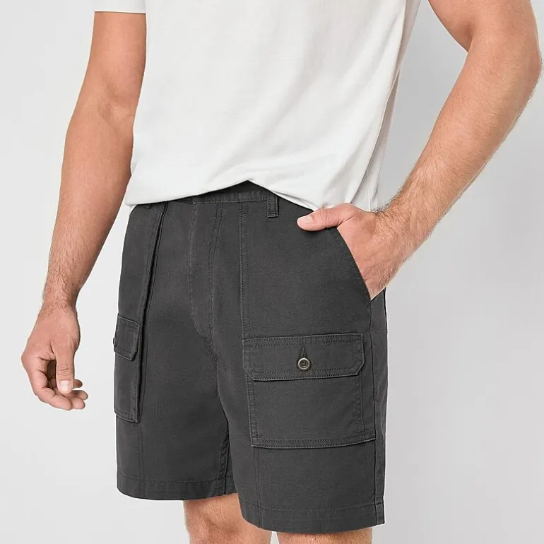 St. John's Bay Canvas Hiking Mens 7" Cargo Short