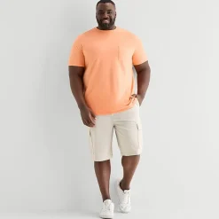 St. John's Bay Comfort Waist 10" & 11" Mens Mid Rise Big and Tall Stretch Fabric Cargo Short