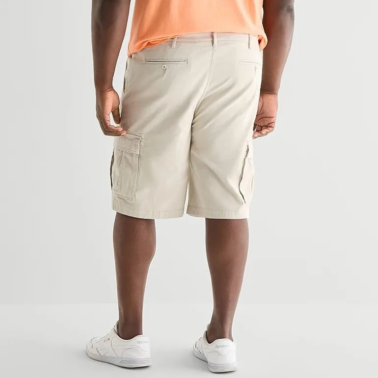 St. John's Bay Comfort Waist 10" & 11" Mens Mid Rise Big and Tall Stretch Fabric Cargo Short