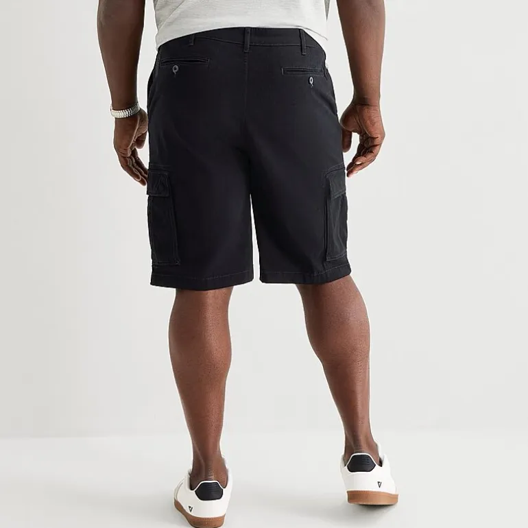 St. John's Bay Comfort Waist 10" & 11" Mens Mid Rise Big and Tall Stretch Fabric Cargo Short