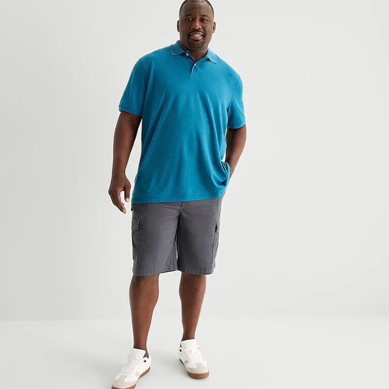 St. John's Bay Comfort Waist 10" & 11" Mens Mid Rise Big and Tall Stretch Fabric Cargo Short