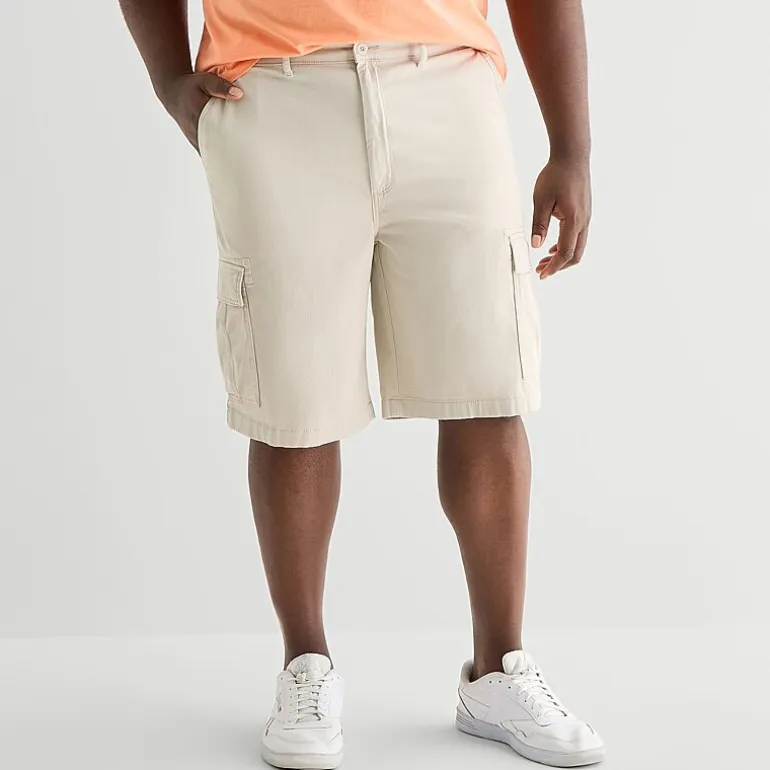 St. John's Bay Comfort Waist 10" & 11" Mens Mid Rise Big and Tall Stretch Fabric Cargo Short