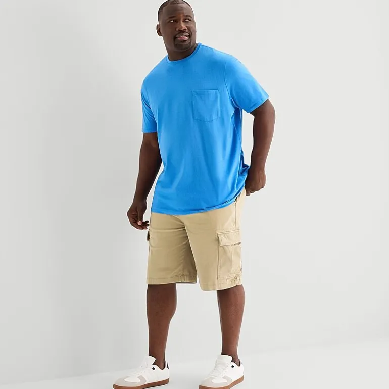 St. John's Bay Comfort Waist 10" & 11" Mens Mid Rise Big and Tall Stretch Fabric Cargo Short