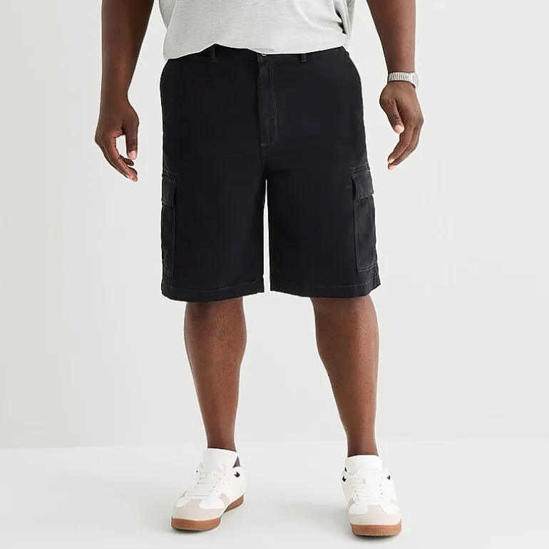 St. John's Bay Comfort Waist 10" & 11" Mens Mid Rise Big and Tall Stretch Fabric Cargo Short