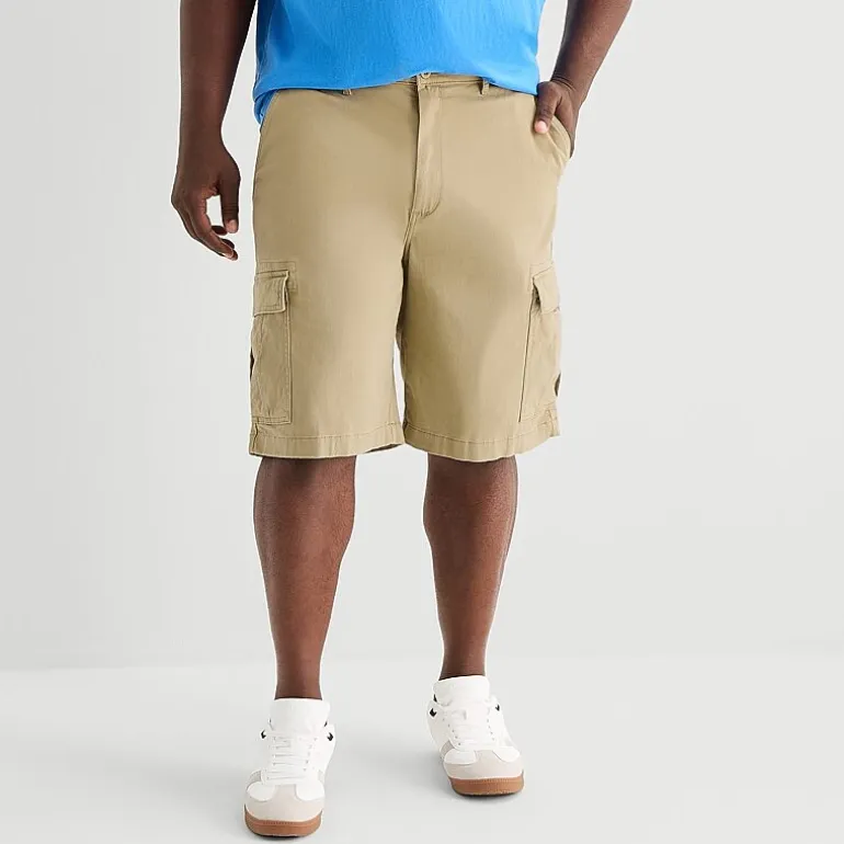 St. John's Bay Comfort Waist 10" & 11" Mens Mid Rise Big and Tall Stretch Fabric Cargo Short