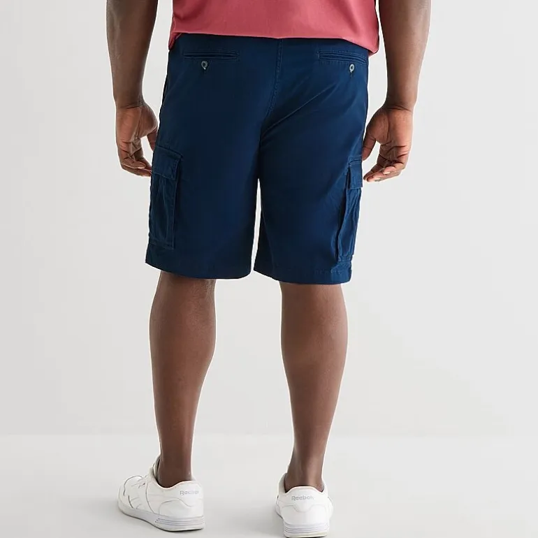 St. John's Bay Comfort Waist 10" & 11" Mens Mid Rise Big and Tall Stretch Fabric Cargo Short