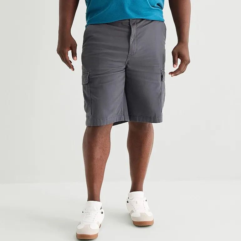 St. John's Bay Comfort Waist 10" & 11" Mens Mid Rise Big and Tall Stretch Fabric Cargo Short