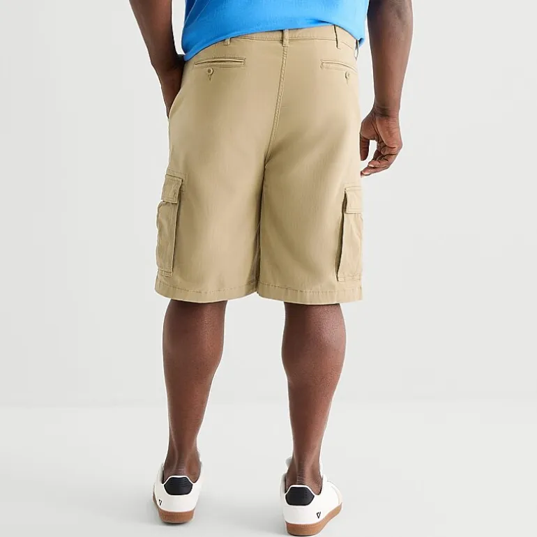 St. John's Bay Comfort Waist 10" & 11" Mens Mid Rise Big and Tall Stretch Fabric Cargo Short