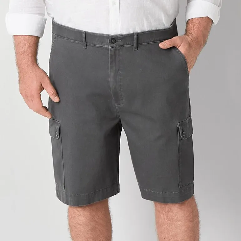St. John's Bay Comfort Waist 10" & 11" Mens Big and Tall Stretch Fabric Cargo Short