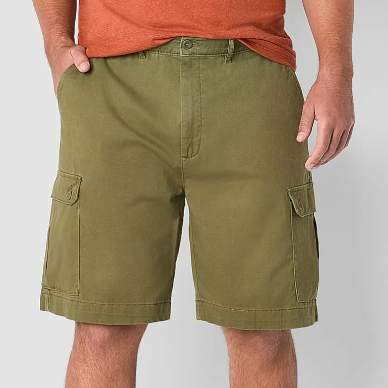 St. John's Bay Comfort Waist 10" & 11" Mens Big and Tall Stretch Fabric Cargo Short