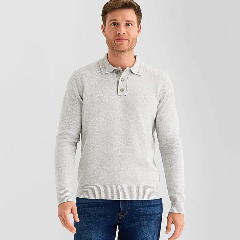 St. John's Bay Cozy Polo Mens Long Sleeve Pullover Sweater