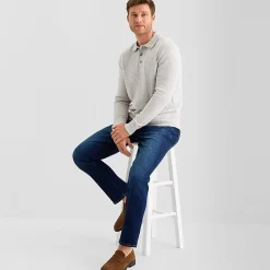St. John's Bay Cozy Polo Mens Long Sleeve Pullover Sweater