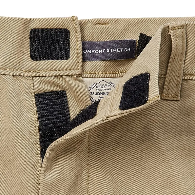 St. John's Bay Dexterity Mens 10" Adaptive Stretch Fabric Adjustable Features Easy-on + Easy-off Chino Short