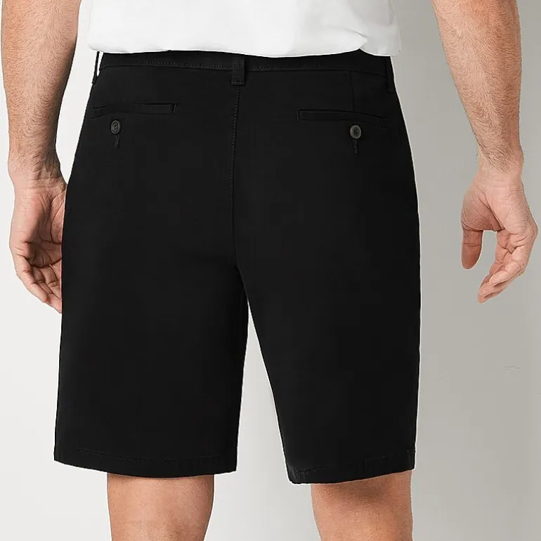 St. John's Bay Dexterity Mens 10" Adaptive Stretch Fabric Adjustable Features Easy-on + Easy-off Chino Short