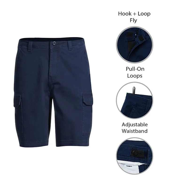 St. John's Bay Dexterity Mens 10" Adaptive Stretch Fabric Adjustable Features Easy-on + Easy-off Cargo Short