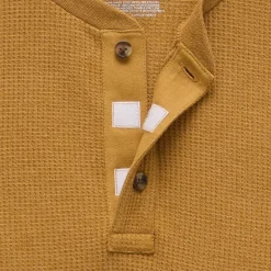 St. John's Bay Dexterity Mens Easy-on + Easy-off Sensory Friendly Henley Neck Long Sleeve Adaptive Classic Fit Thermal Top