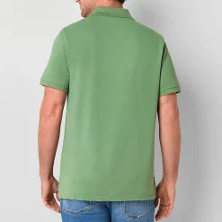 St. John's Bay Dexterity Premium Stretch Mens Classic Fit Easy-on + Easy-off Adaptive Short Sleeve Polo Shirt