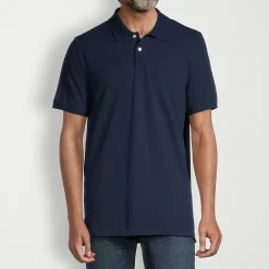 St. John's Bay Dexterity Premium Stretch Mens Classic Fit Easy-on + Easy-off Adaptive Short Sleeve Polo Shirt