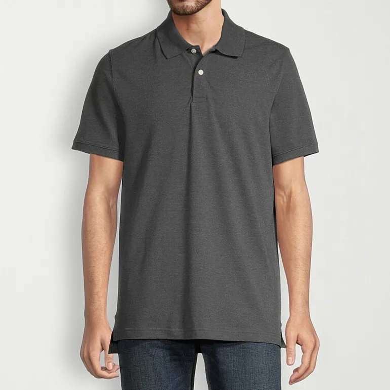 St. John's Bay Dexterity Premium Stretch Mens Classic Fit Easy-on + Easy-off Adaptive Short Sleeve Polo Shirt
