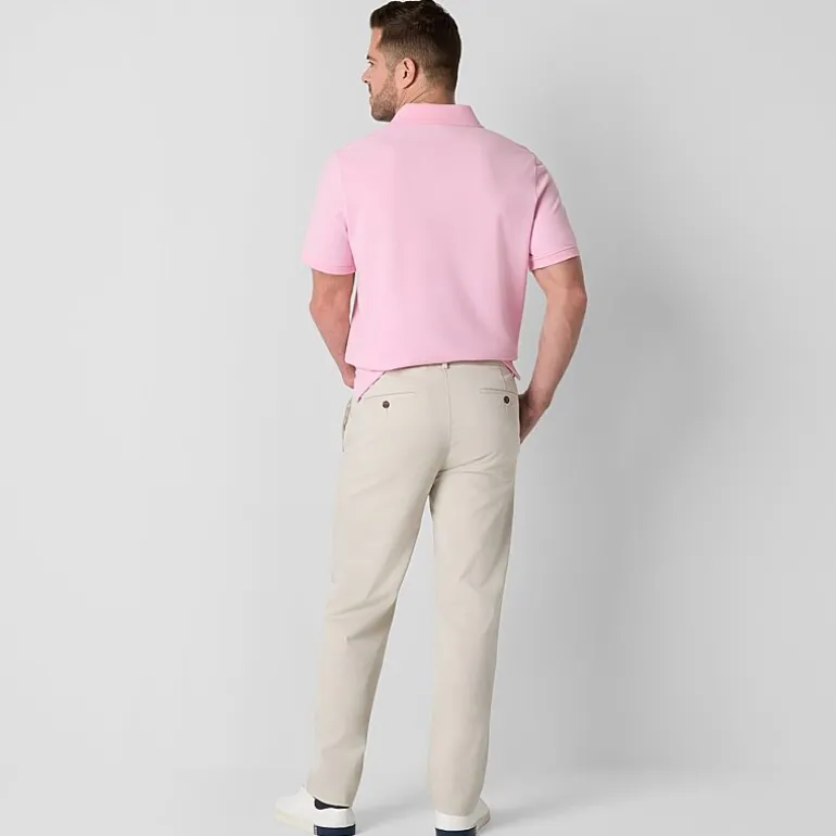 St. John's Bay Dexterity Stretch Chino Mens Adaptive Adjustable Features Easy-on + Easy-off Straight Fit Flat Front Pant