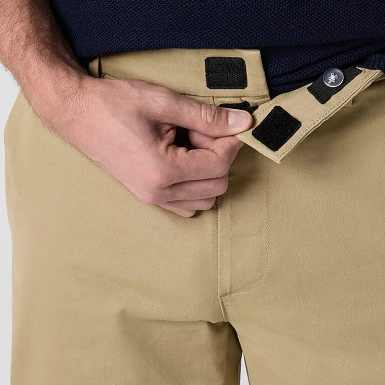 St. John's Bay Dexterity Stretch Chino Mens Adaptive Adjustable Features Easy-on + Easy-off Straight Fit Flat Front Pant