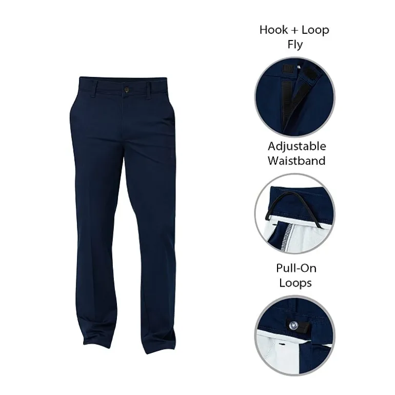 St. John's Bay Dexterity Universal Wrinkle Free Easy Care Mens Adaptive Adjustable Features Easy-on + Easy-off Classic Fit Flat Front Pant
