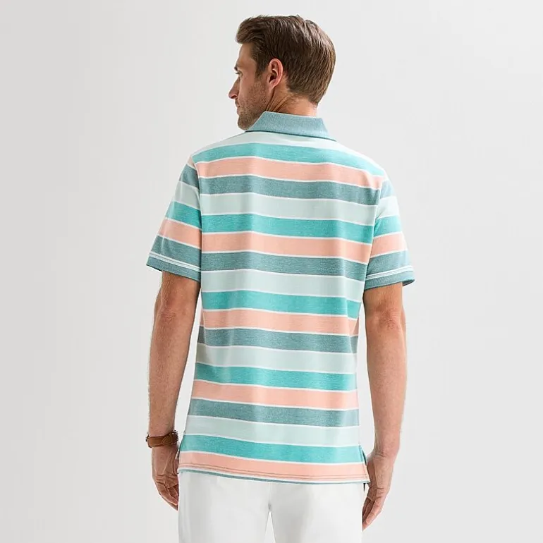 St. John's Bay Essential Striped Oxford Mens Slim Fit Short Sleeve Polo Shirt
