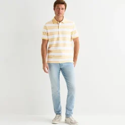 St. John's Bay Essential Striped Oxford Mens Slim Fit Short Sleeve Polo Shirt