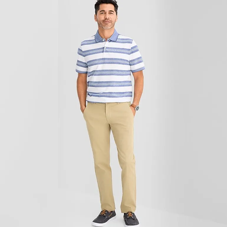 St. John's Bay Essential Striped Oxford Mens Slim Fit Short Sleeve Polo Shirt