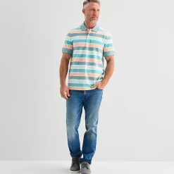 St. John's Bay Essential Striped Oxford Mens Classic Fit Short Sleeve Polo Shirt