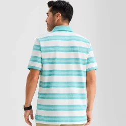 St. John's Bay Essential Striped Oxford Mens Classic Fit Short Sleeve Polo Shirt