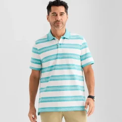 St. John's Bay Essential Striped Oxford Mens Classic Fit Short Sleeve Polo Shirt