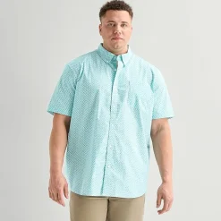 St. John's Bay Everyday Stretch Mens Short Sleeve Classic Fit Big and Tall Button-Down Shirt