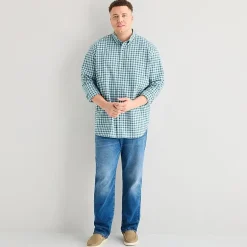 St. John's Bay Everyday Stretch Mens Long Sleeve Classic Fit Big and Tall Button-Down Shirt