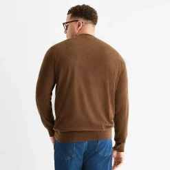 St. John's Bay Fine Gauge Big and Tall Mens V Neck Long Sleeve Pullover Sweater