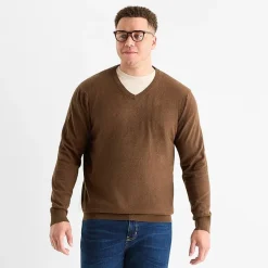 St. John's Bay Fine Gauge Big and Tall Mens V Neck Long Sleeve Pullover Sweater