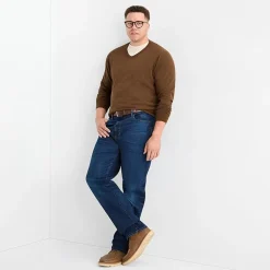 St. John's Bay Fine Gauge Big and Tall Mens V Neck Long Sleeve Pullover Sweater